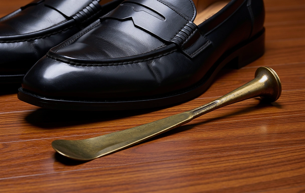 Premium leather footwear detail